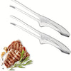 1pc, Stainless Steel Non-Slip Yakiniku BBQ Tongs, Food Clip, Meat Clip, Ice Clip, Kitchen Gadgets, Kitchen Tools (Silvery)