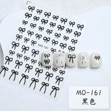 Load image into Gallery viewer, Lovely Gold Silver Black White Line Bowknot 3D Self Adhesive Nail Art Decorations Stickers Ribbon Cute Manicure Decals Wholesale