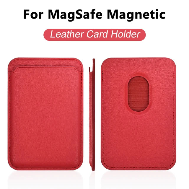 For Magsafe Leather Magnetic Wallet Case For iPhone 14 12 15 13 Pro Max Magnetic Card Bag Cover Samsung S23 S22 Ultra Accessory