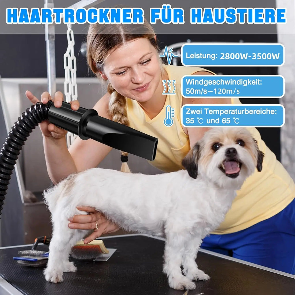 Negative Ion Smart Pet Blower Negative Ion large dog Pet Hair Dog Hair Dryer Blower 3500W with 4 Nozzles Hair Dryer for Pets Pet