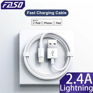 FASO Quality USB Charger Cable for iPhone 14 8 7 6S Plus 13 12 Pro XS Max XR SE Fast Charging Cord Data Sync Line 1m 2m 3m