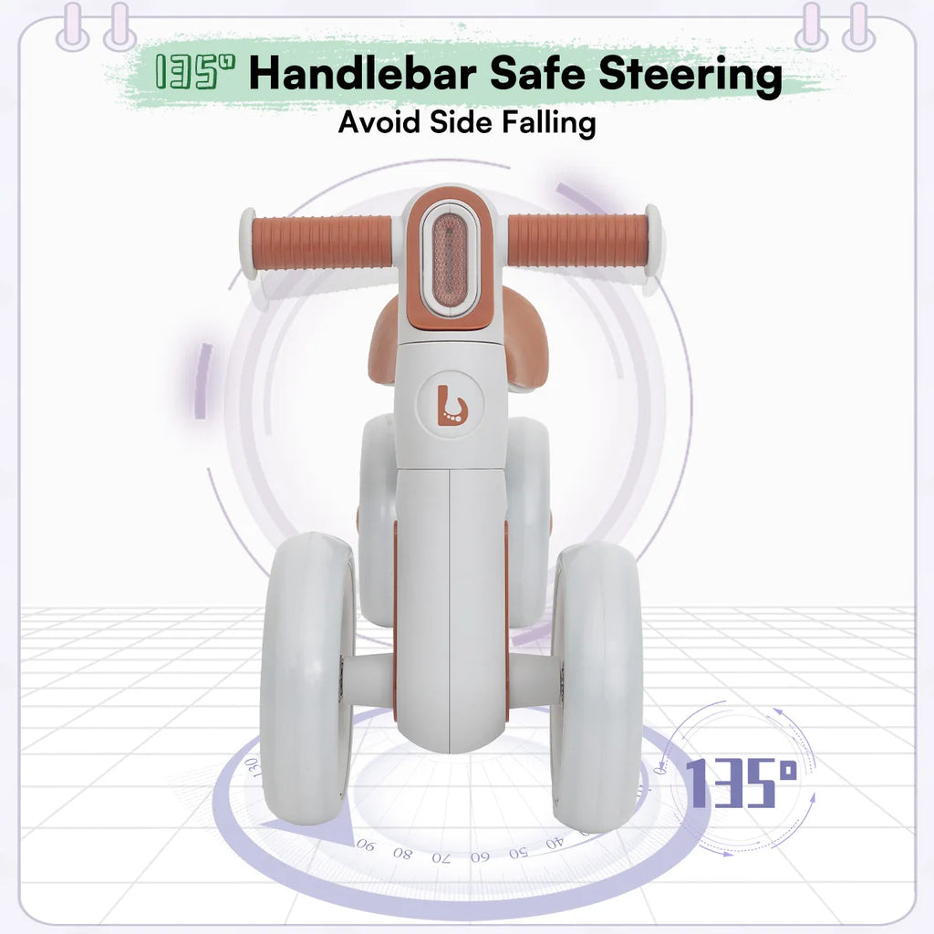 Ubravoo Baby Slide Balance Bike for 12-24 Months,3-Mode Headlight & 4 Transparent Silence Wheels, Riding on Toys Birthday Gifts