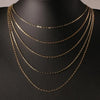 40-75cm 18k Gold Color Charm 2mm Flat Chain Necklaces For Women Men Luxury Fashion Party Wedding Jewelry