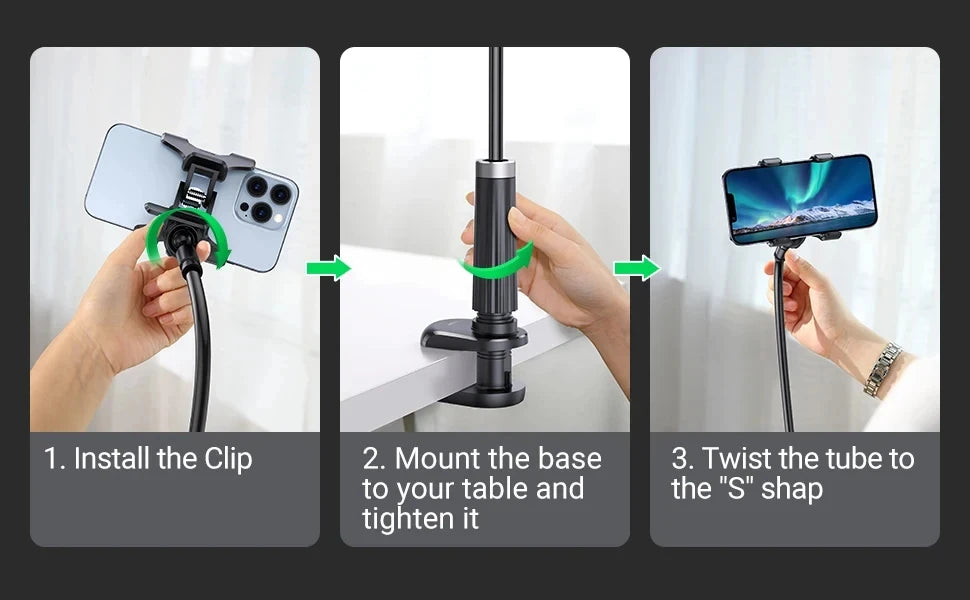 90cm Phone Holder Stand Lazy Bracket Headrest Bed 360 Flexible Long Arms Clamp Mount For iPhone Samsung and 3.5~6.7" Device