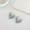 2pc Heart Golden Alloy Earrings Drip Glaze Process Imitation Pearl Color Beautiful Women's New Advanced Sense Y2k Unique Sexy