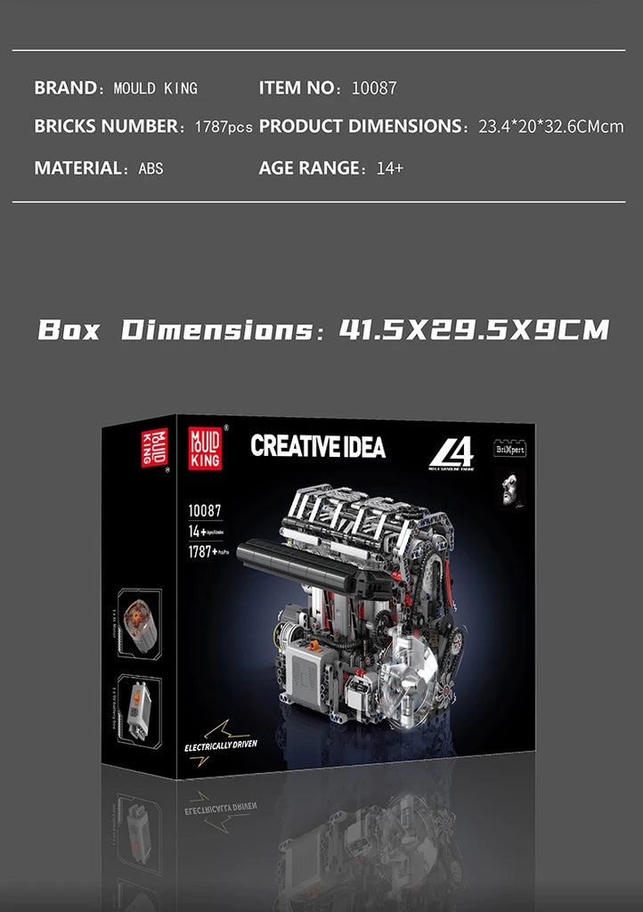 Mould King 10131 Technical Car Building Block Motorized BGT Supercar With W16 Engine Building Block Brick Kids Christmas Gift