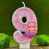 Sanrio Handmade DIY1pc Number 0-9 Pink cartoon mermaid Digital Candles with Sequins Suitable for Birthday Party Cake Decoration