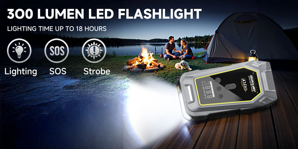 2000A Car Jump Starter Air Pump Multi-Function 4 In 1 Air Compressor Power Bank Car Battery Starter Starting Auto Tyre Inflator