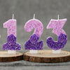 0 1 2 3 4 5 6 7 8 9 Birthday Candle 1 Years Purple Flower Birthday Candles for Cake Purple Children's Birthday Candle Decoration