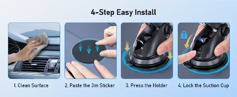 360° Windshield Car Phone Holder Car Dashboard Mobile Cell Support Bracket Universal Sucker for iPhone 16 15 14 Samsung Xiaomi