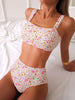 Sexy Floral Print Female Swimsuits Women Bikini 2025 Swimwear High Waisted Bikinis Sets Two Pieces Bandeau Bathing Suit Beahwear