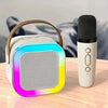 Portable Bluetooth 5.3 Karaoke Speaker 3D Surround Sound with 1-2 Wireless Microphones Home Family Singing for Aux/U Disk/TF