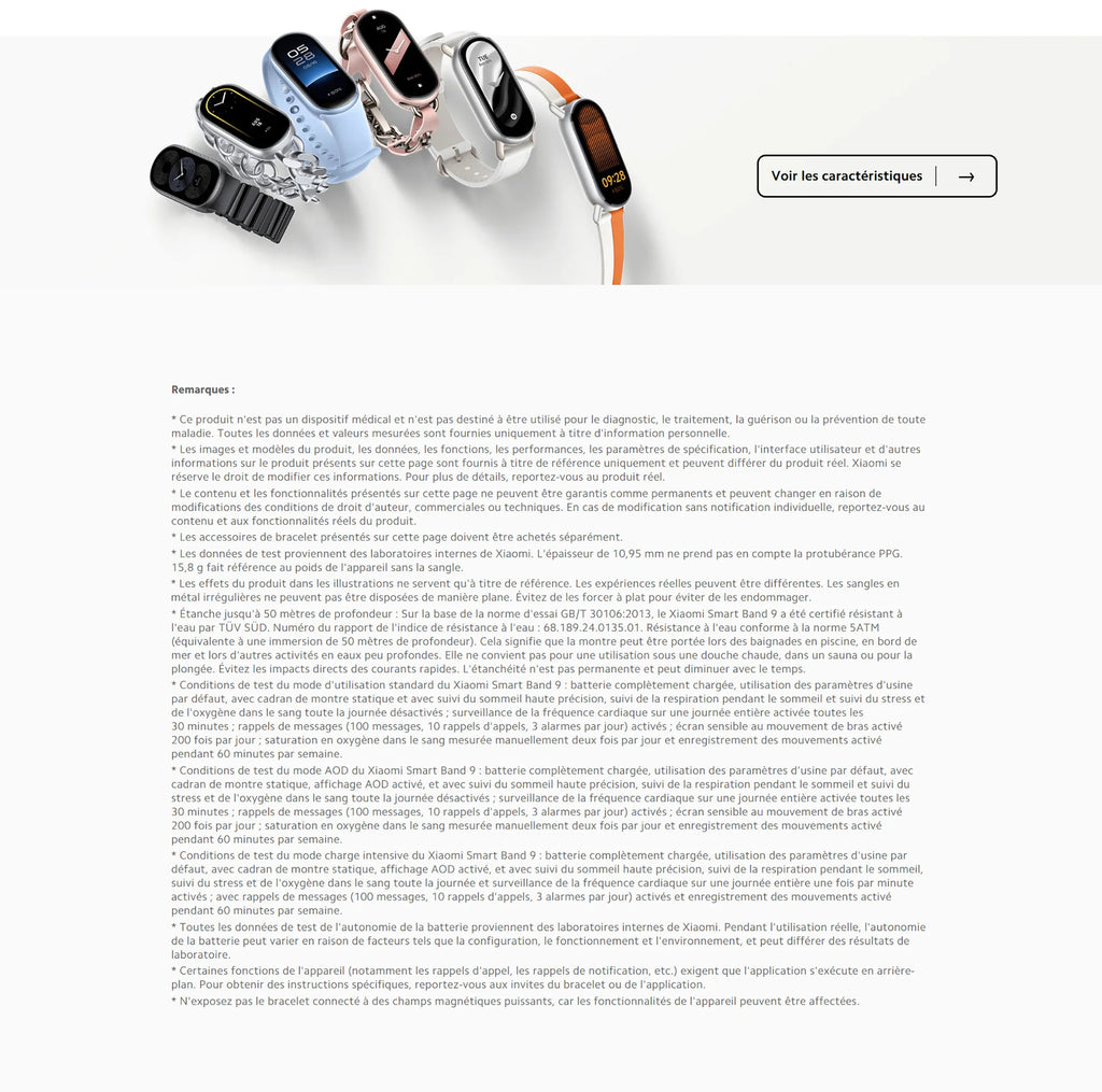 Xiaomi France | Xiaomi Smart Band 9, very endable up to 21 days of battery life, large screen AMOLED "1,62 nits