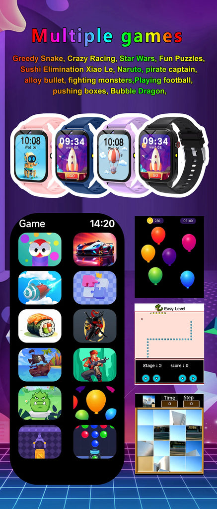 2025 New Smart Watch For Children HD Touch Screen Camera 18 Games Sleep Monitoring Alarm Clock Calculator Birthday Gift Boy Girl