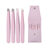 Tweezers Set 4piece Professional Stainless Steel Tweezers Precision Tweezers for Eyelash Extension Eyebrows Facial Blackhead