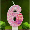 Sanrio Handmade DIY1pc Number 0-9 Pink cartoon mermaid Digital Candles with Sequins Suitable for Birthday Party Cake Decoration