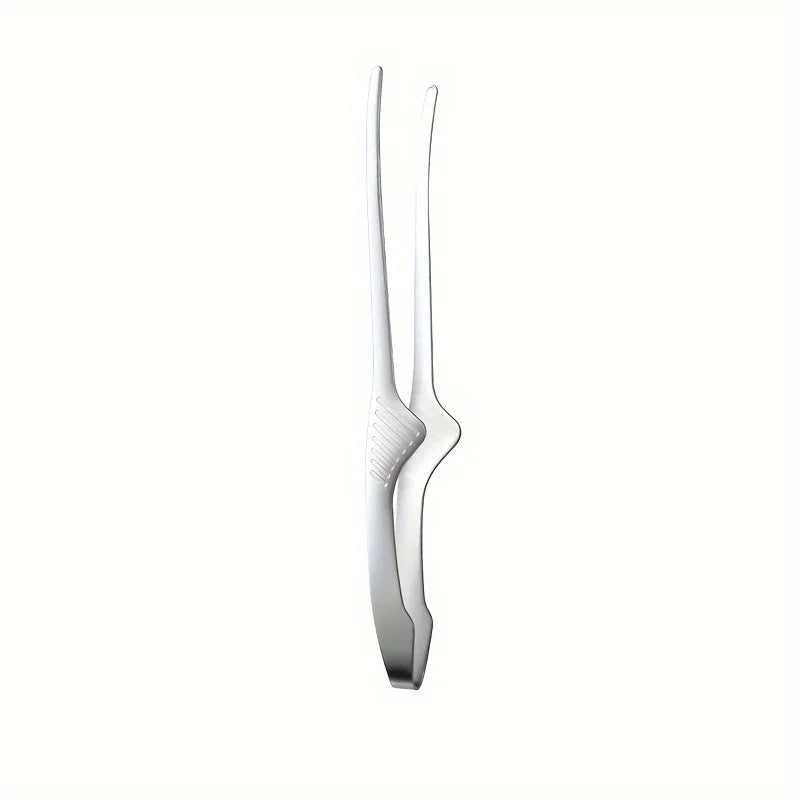 1pc, Stainless Steel Non-Slip Yakiniku BBQ Tongs, Food Clip, Meat Clip, Ice Clip, Kitchen Gadgets, Kitchen Tools (Silvery)