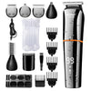 Kemei Waterproof 11 in 1 Men's Grooming Kit Electric Beard Trimmer Cordless Razor Hair Clippers Rechargeable Nose Trimmer