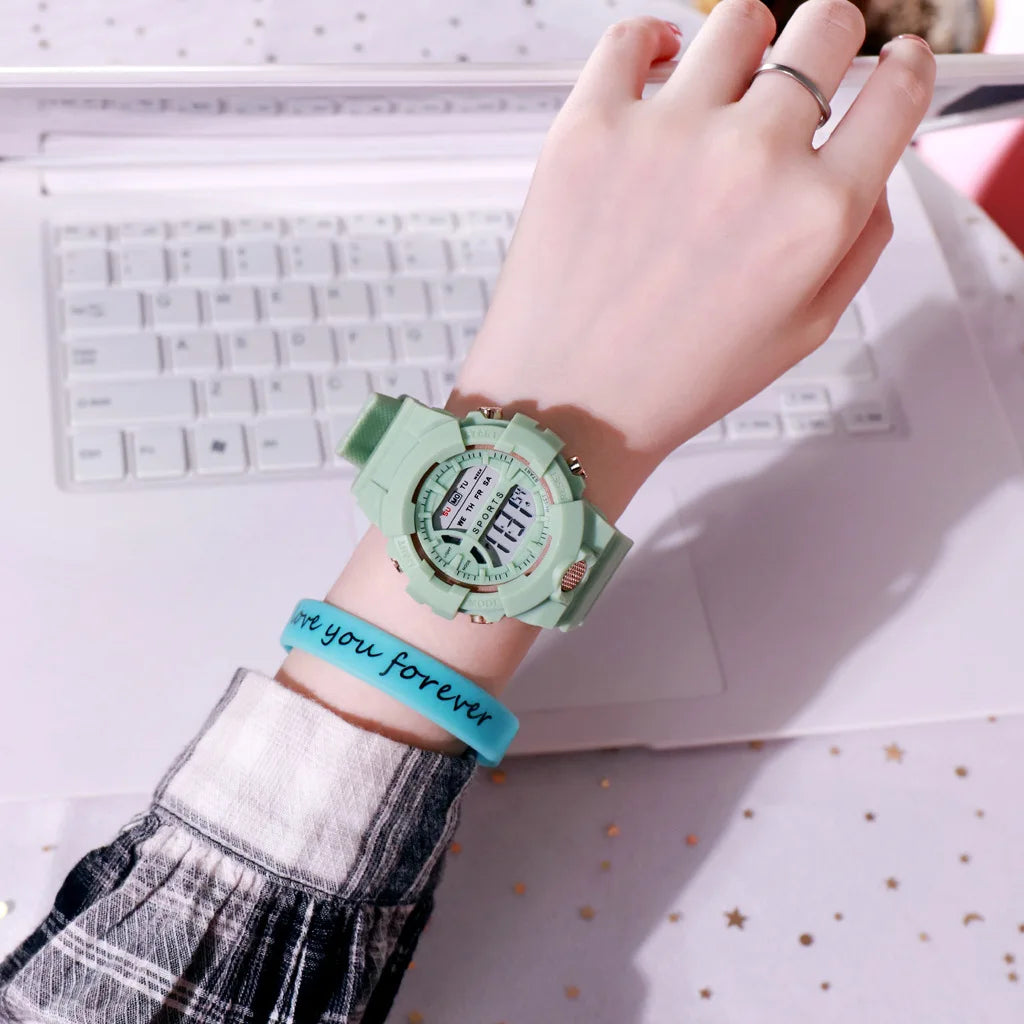 Women Watches Top Brand Luxury Fashion Waterproof LED Digital Stopwatch Date Rubber Sport Wrist Watch Ladies Watch Reloj Mujer