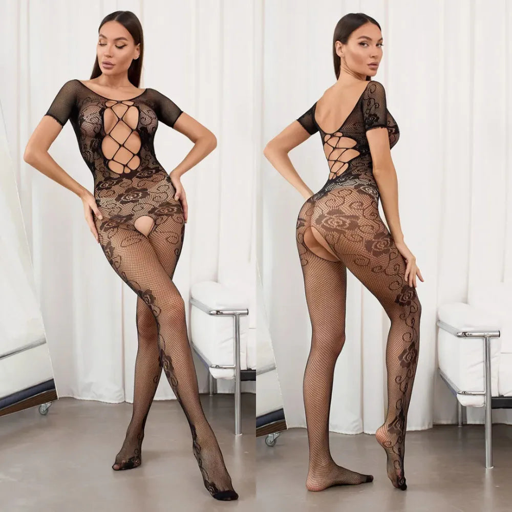 Sexy Lingerie for Women Naughty Fishnet Lingerie Set Bodysuit Outfits Teddy Erotic Mesh Women’s Lingerie