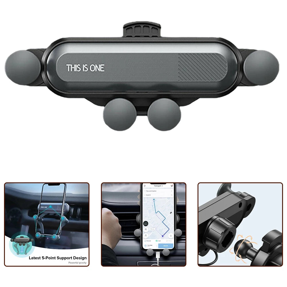 Maximum Safety Car Mobile Phone Holder  5 Point Support Design  Stable and Anti Slip  Fits 4 7 6 5 inch Smartphones