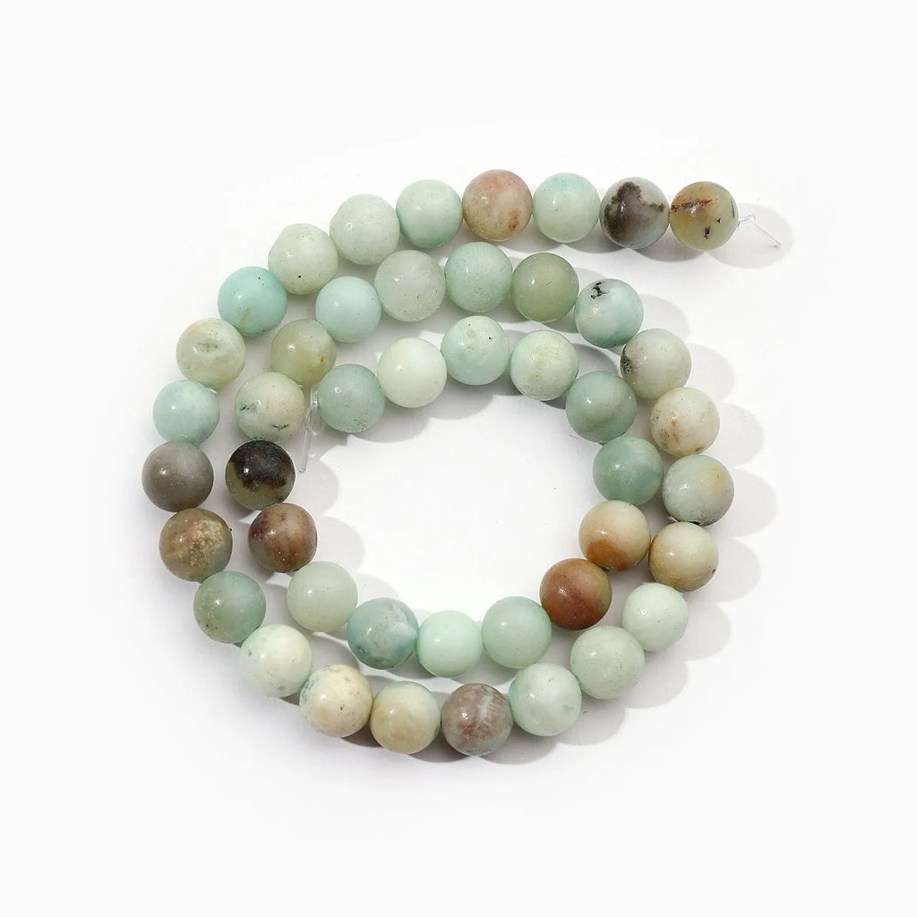 1 Strand 6mm Natural Stone Tourmaline Rose Quartz Aquamarine Amazonite Loose Bead for Jewelry Making DIY Bracelet