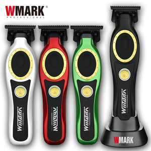 WMARK NG-7230 Professional Hair Clipper Ceramic Titanium Plated Blade 7500RPM Men's Trimmer Engraving Push with Charging Base