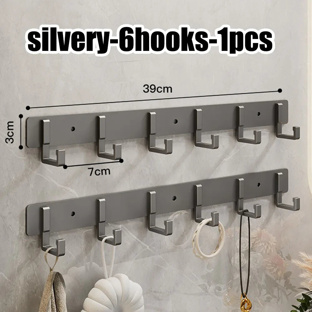 Punch-free wall-mounted living room clothes hanger load-bearing hook towel bathroom wall strong adhesive hanger