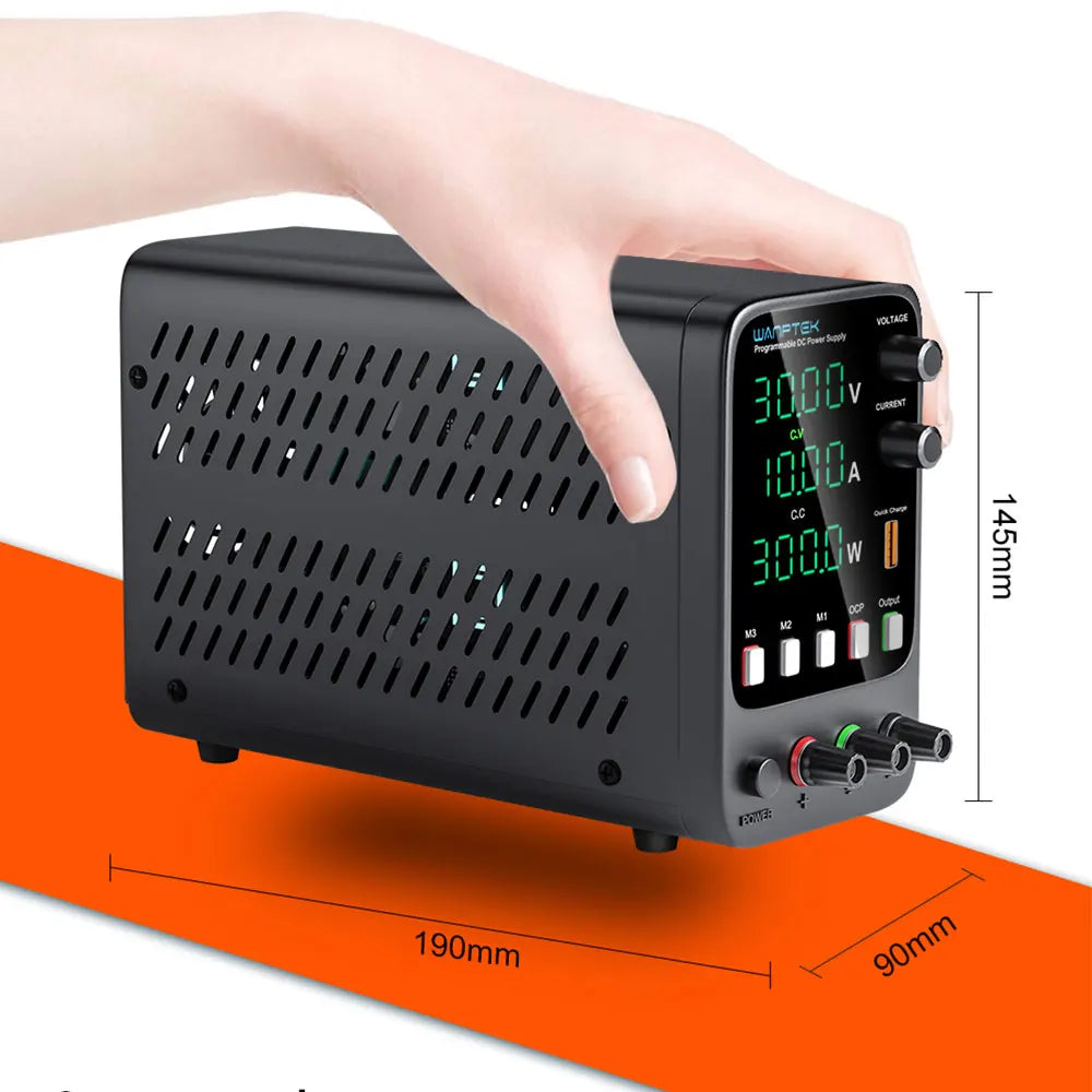 Wanptek Adjustable DC Power Supply 30V 10A 60V 5A Lab Bench Power Source Stabilized Power Supply Voltage Regulator Switch 120V