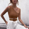 Women Sports Tank Tops Sexy Crop Tops Vest Casual Female One Shoulder Summer Outfits Tops Fitness Elastic