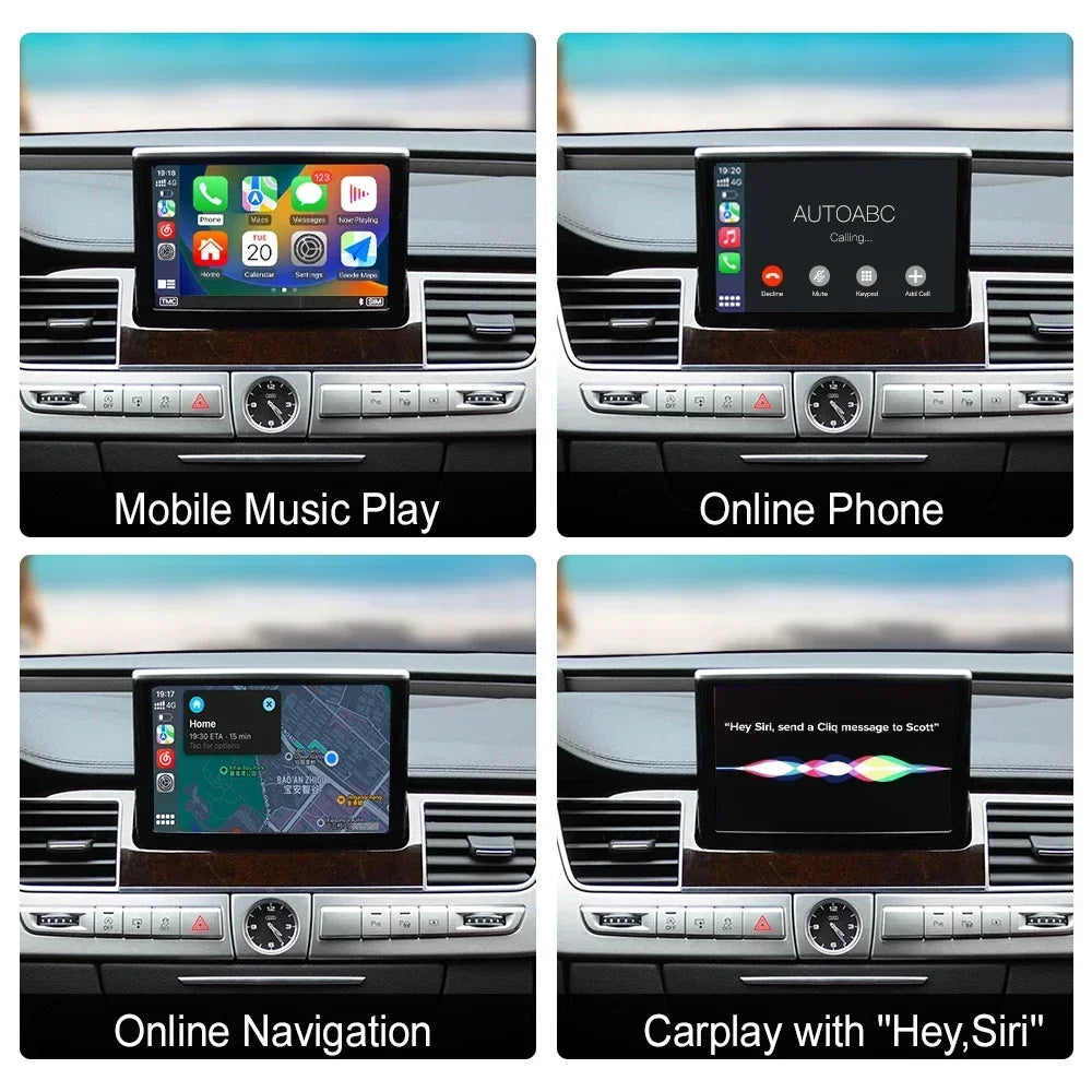 2025 New AUTOABC  Wireless Android Auto for Audi Car A8 2011-2017 Carplay Interface Mirror Link Air Play