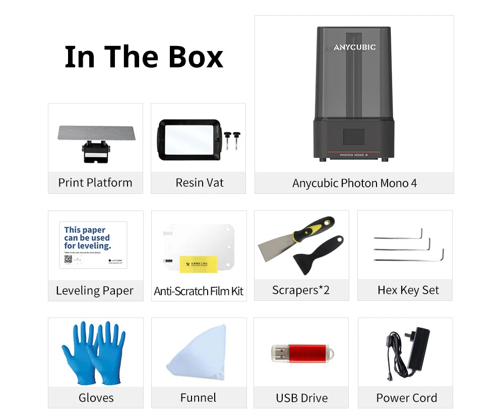 ANYCUBIC Photon Mono 4 AE Version LCD UV Resin 3D Printer with 7" 10K high-definition screen High-Speed 3D Printing 153×87×165mm