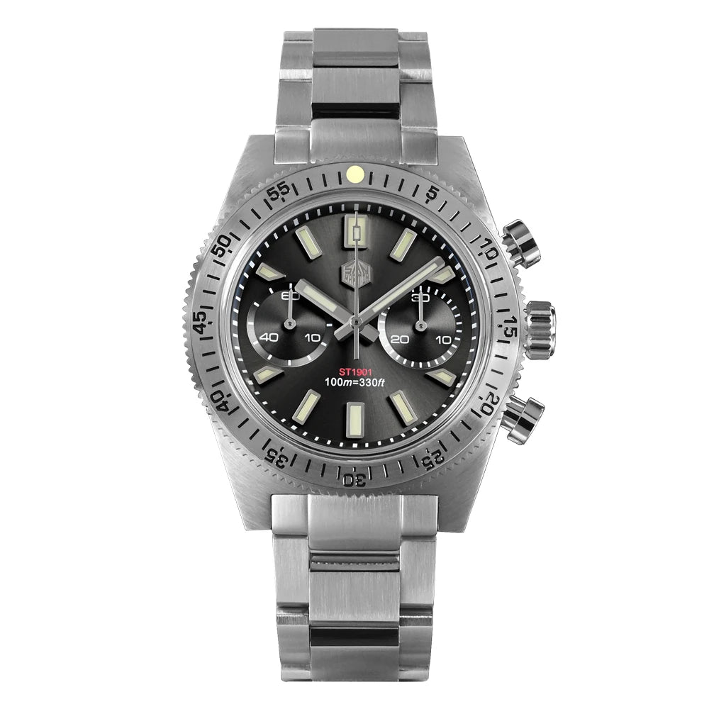 San Martin Men Watch 62mas Chronograph 40mm Fashion Business Luxury ST1901 Manual Mechanical Watches Sapphire 10Bar Luminous