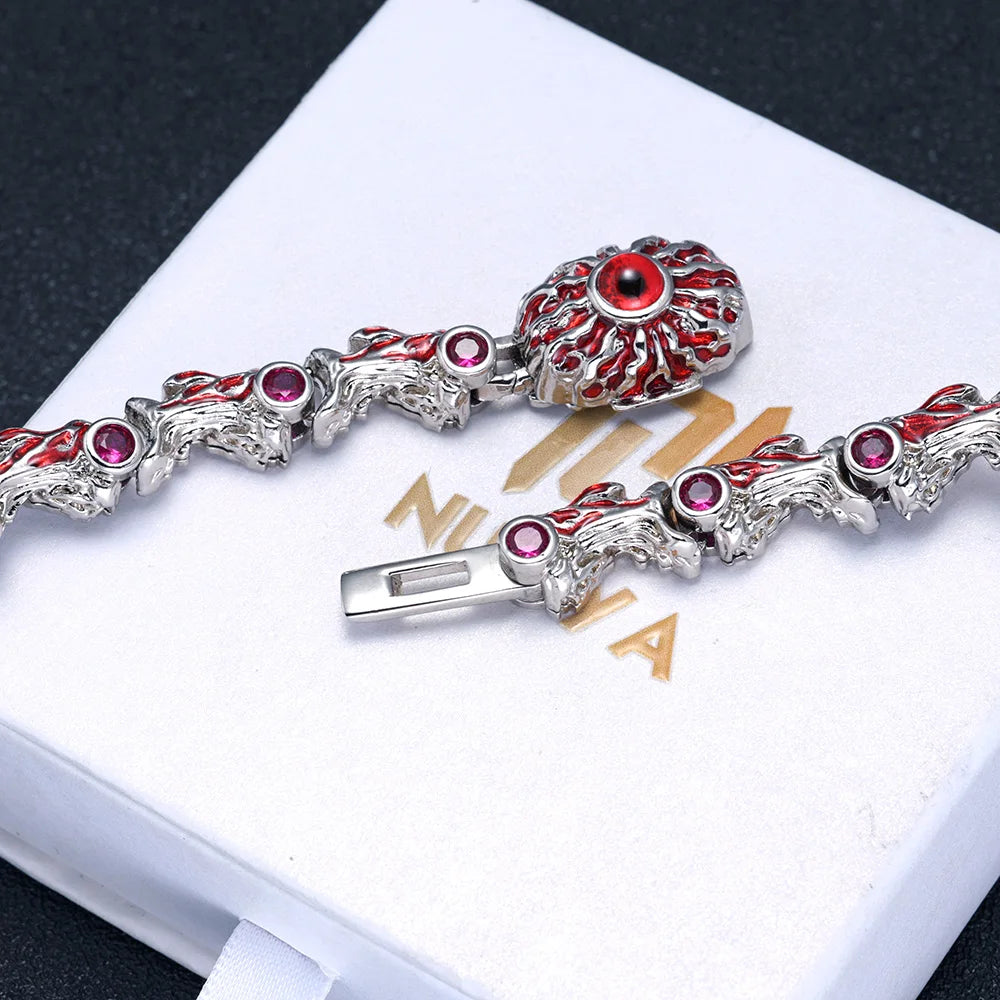 Hip Hop Jewelry New Fashion Jewelry Evil Eye Necklace Luxury Red CZ High Quality Men Women Eye Necklace Drop shipping  ﻿