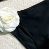 Sexy Flower Bandeau Swimwear Thong Bikini 2025 Women Lace-up Swimsuit Swimming Bathing Suit Brazilian Bikinis Sets Mujer Biquini