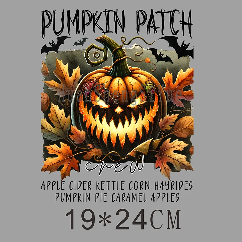 Ironed Sticker Clothing DTF Thanksgiving Halloween Fashion T-shirt Hoodie DIY Jacket Patch Is Waterproof