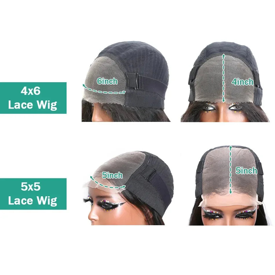 Deep Wave Glueless Wig Human Hair Ready To Wear And Go PrePlucked For Women Precut 6x4 Closure Curly Lace Front Wigs On Sale