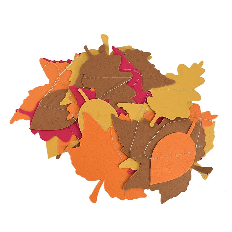 Autumn Leaves Maple Garlands Round Paper Thanksgiving Banner String Home Birthday Party Holiday DIY Wall Fireplace Hanging Decor