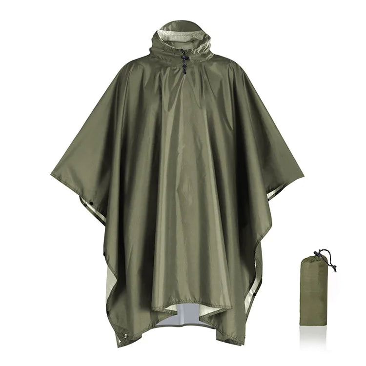Waterproof Rain Poncho Lightweight Hooded Rain Coat Picnic Mat Blanket Sun Shelter for Outdoor Camping Hiking Cycling Climbing