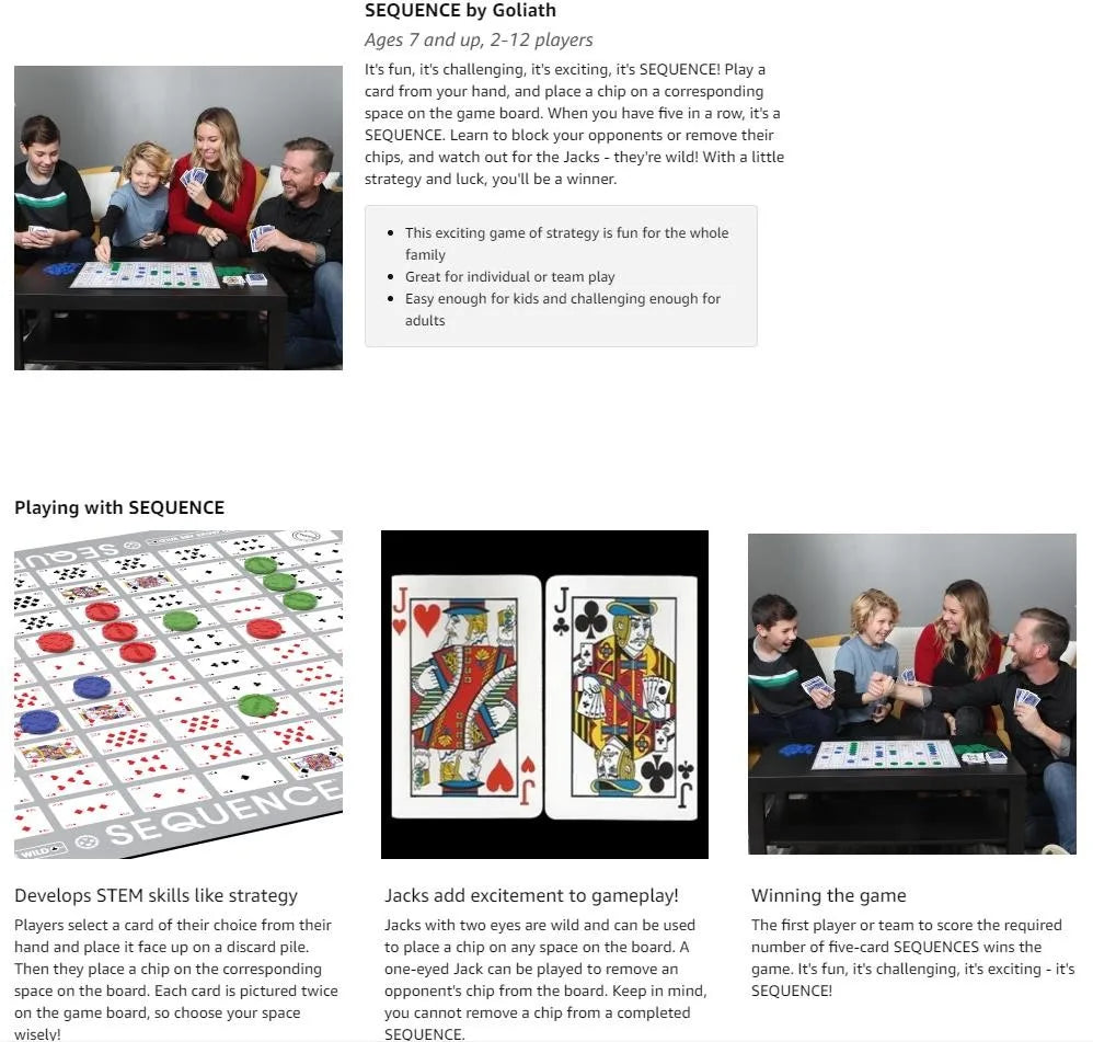 Goliath Games Sequence | Five-in-a-row Fun for Everyone! | Family Strategy Game | For 2 or More Players, Ages 7+