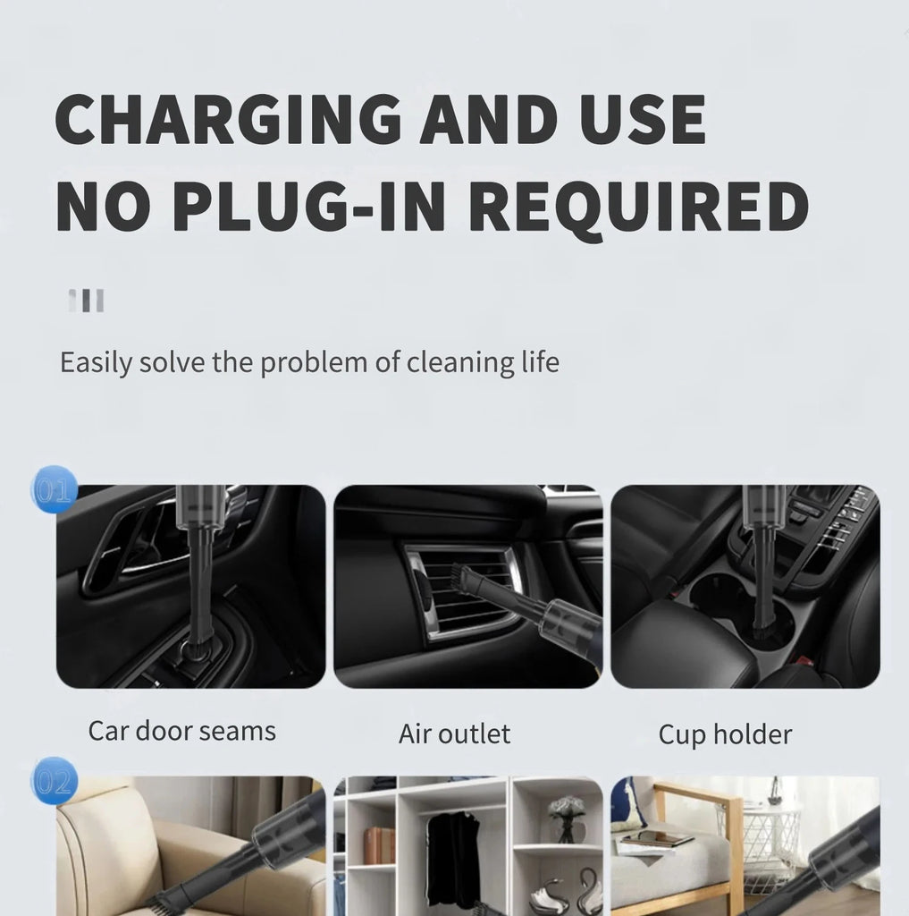 CENRR 98000PA Mini Car Vacuum Cleaner HandHeld Portable Wireless Vacuum Cleaner Powerful Cordless Vacuum Cleaner Home Appliance