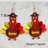 Thanksgiving Turkey Acrylic Earrings Fashion Glasses Turkey Asymmetric Drop Earrings for Women Thanksgiving  Jewelry Gifts