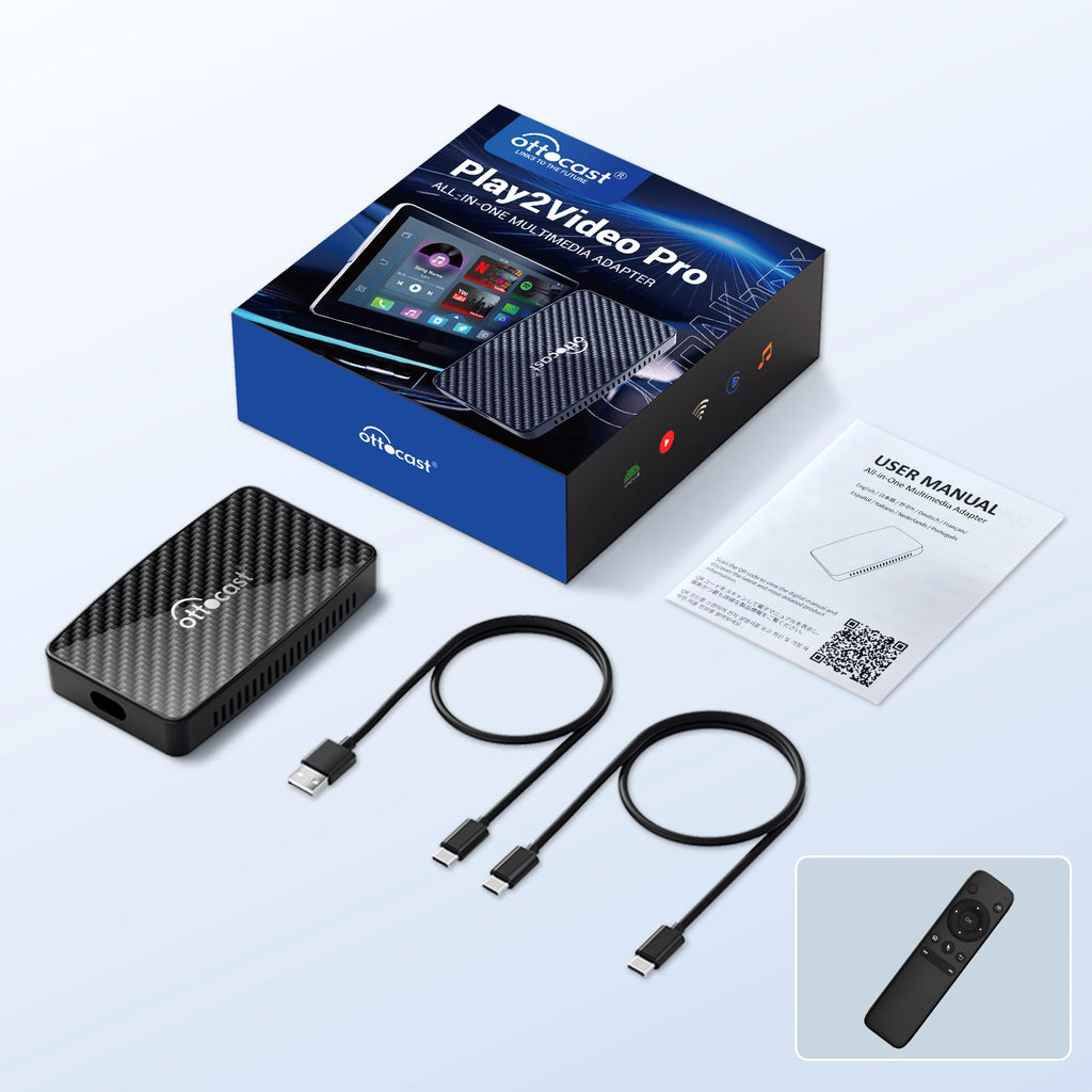 OTTOCAST Play2Video Pro Wireless Android Auto CarPlay Adapter USB Multimedia Video for Youtube Car Accessories for VW Benz Audi