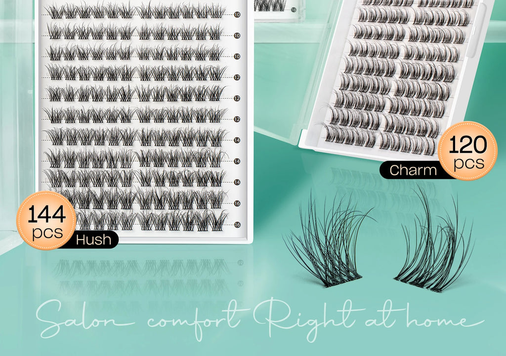 Individual Lashes Cluster C Curl Mix Lash Clusters 3D Wispy DIY Eyelash Extension 0.1mm Super Thin Band Resuable Natural Lashes