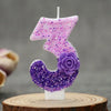 0 1 2 3 4 5 6 7 8 9 Birthday Candle 1 Years Purple Flower Birthday Candles for Cake Purple Children's Birthday Candle Decoration