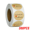 100-500pcs Round Natural Kraft Handmade Stickers Scrapbooking For Package Adhesive Thank You Sticker Seal Labels