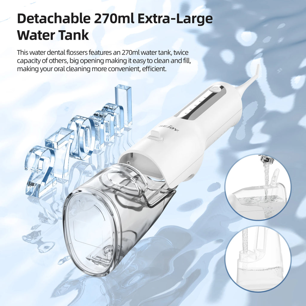 SEJOY Home Dental Oral lrrigator Water Flosser Thread Teeth Pick Mouth 5 Modes Washing Machine USB Rechargeable 270ml Tank