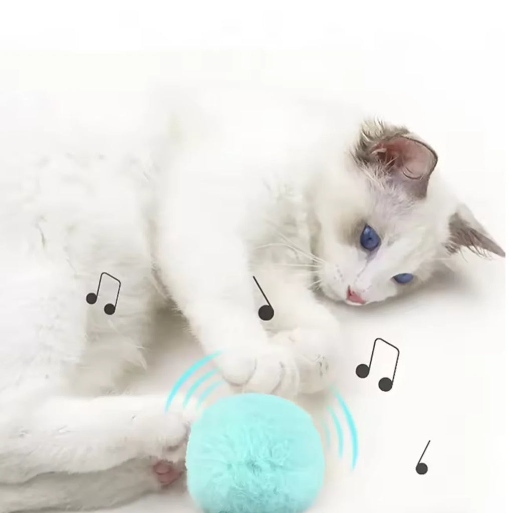 Interactive Ball Smart Cat Toys Plush Electric Catnip Training Toy Kitten Touch Sounding Pet Product Squeak Toy Ball