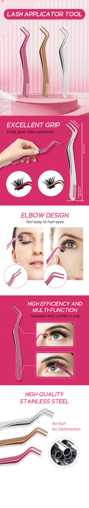 1PC Eyelash Tweezer Stainless Steel Anti-Static Eyelash Extensions tweezers Makeup Tools