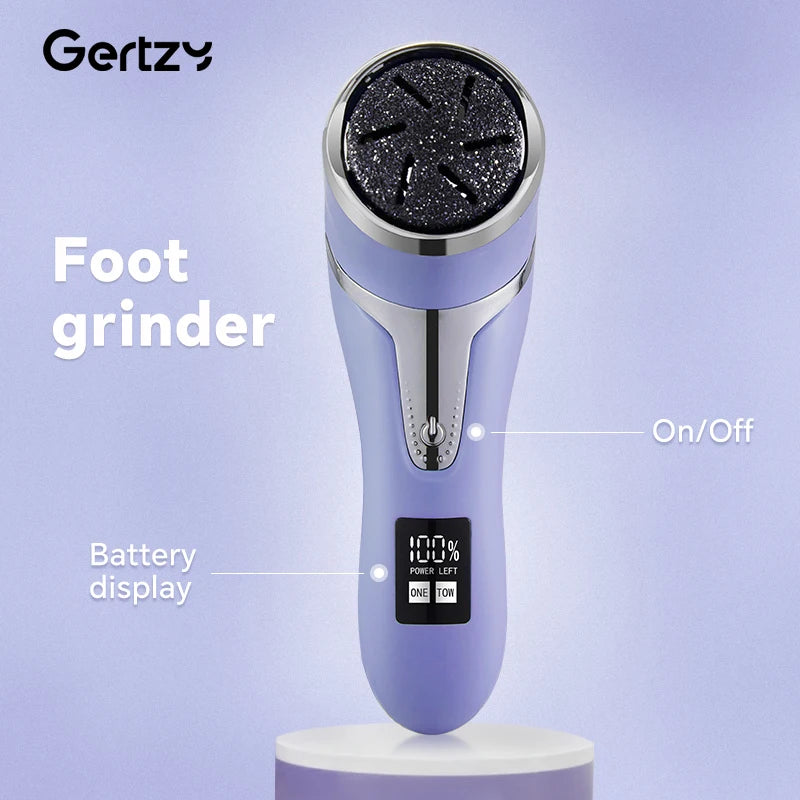 Rechargeable three head electric scab remover with chip removal vacuum cleaner, portable foot repair kit, LED display screen